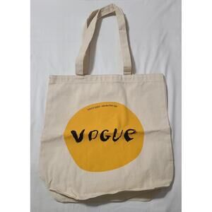 Vogue Magazine Limited Edition Salvador Dali Design Tote Bag Beige Storage Pouch
